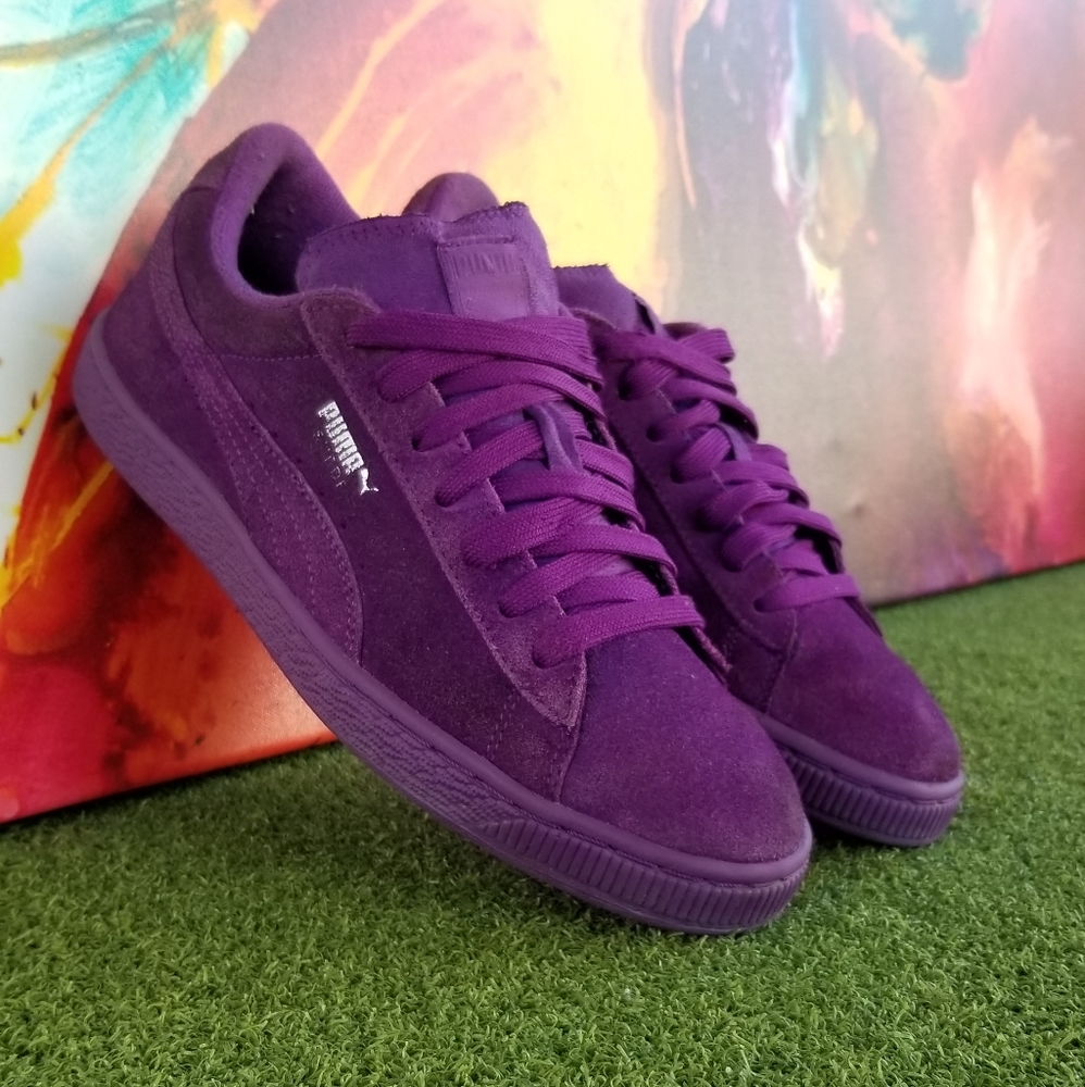 Puma Suede Purple Lace Up Sneakers